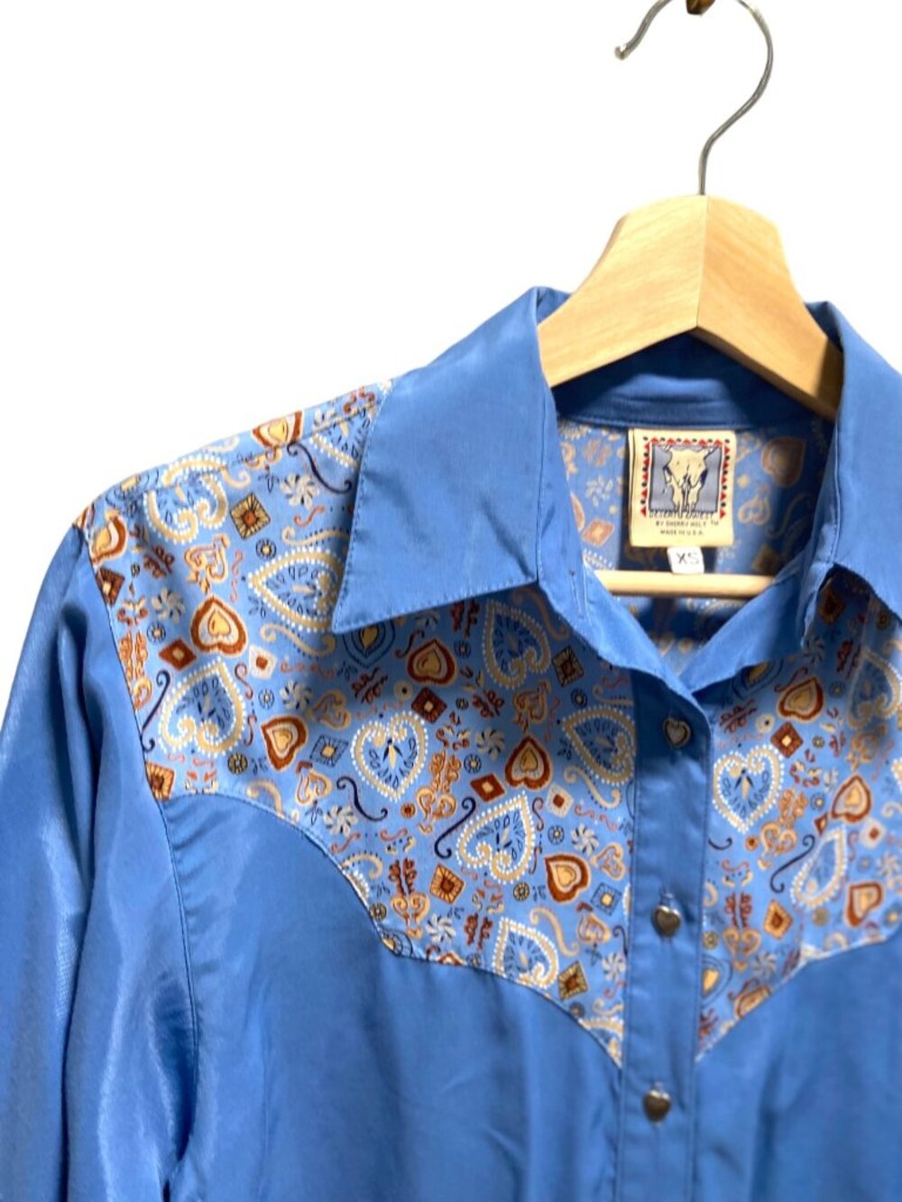 Vintage Desert West Button Down Western Shirt Blue Size XS Rodeo Country Spring - Picture 7 of 13